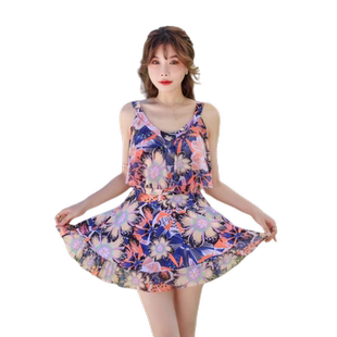 泳衣女款2025新款爆款性感连体裙式平角裤温泉保守大码高级感泳装