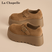 乐福鞋 拉夏贝尔厚底勃肯鞋 女 爆款 百搭增高全包单鞋 女2026新款 春季