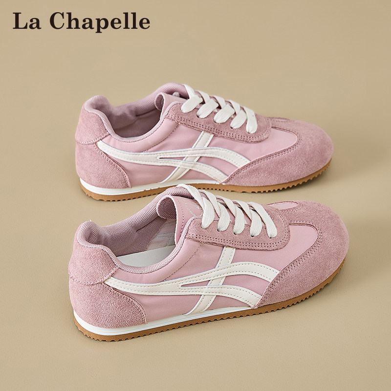 拉夏贝尔粉色德训鞋女2026新款春季透气爆款不闷脚休闲运动阿甘鞋,女鞋,德训鞋,淘宝优惠券,粉丝福利购,淘宝优惠卷