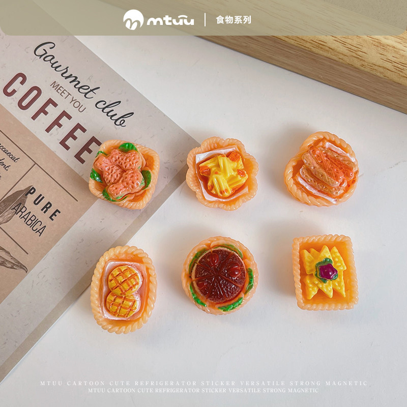 仿真食玩磁吸冰箱贴迷你下午茶小点心DIY家居立体摆件树脂装饰贴