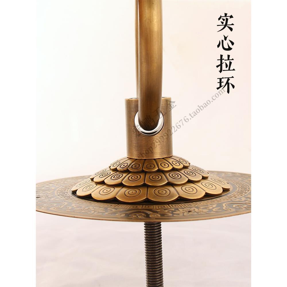 新中式加粗纯铜如意大门门环拉手仿古别墅庭院木门加厚门把手拉环