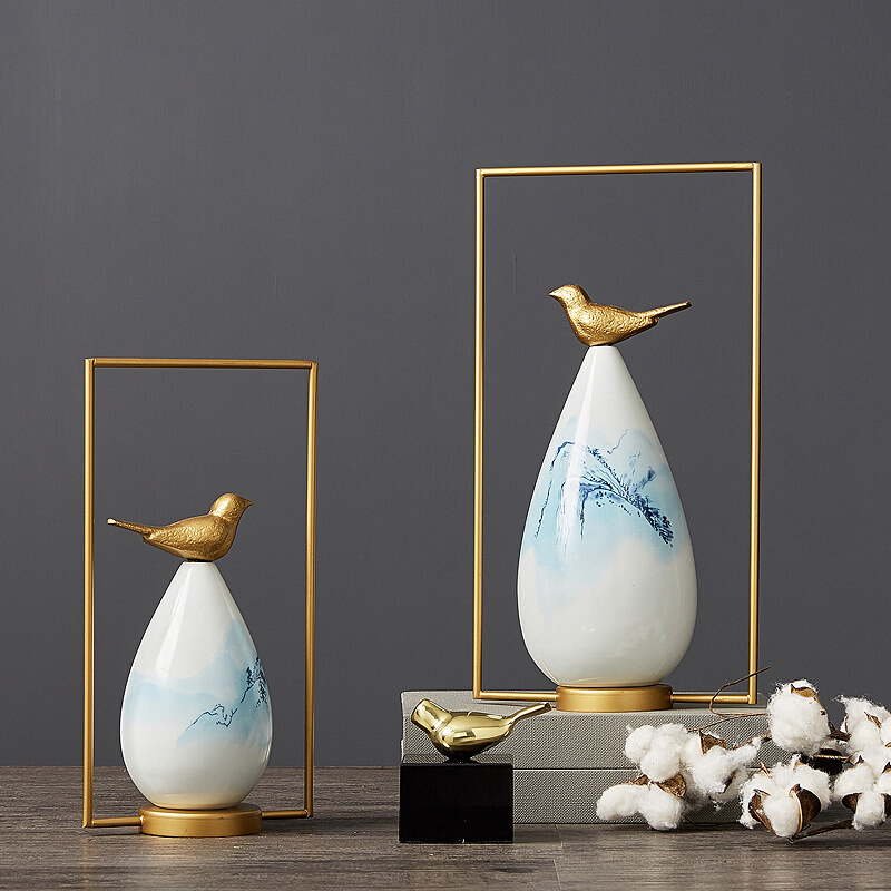 厂新中式风陶瓷摆件家居客厅玄关博古架I书房创意装饰品新古典工