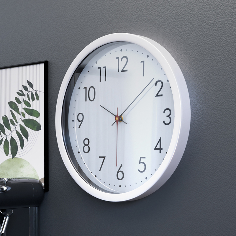 电波夜光静音挂钟时尚创意简约挂墙时钟家用圆形客厅壁挂石英钟