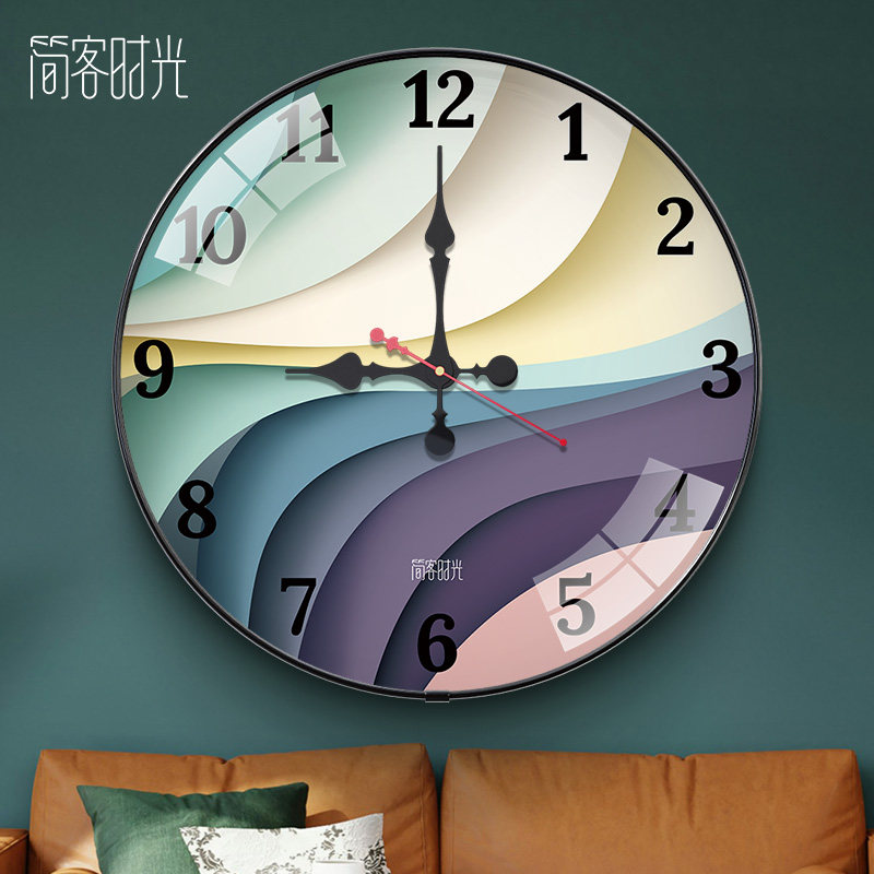 简客时光晶瓷创意浮法琉璃木挂钟