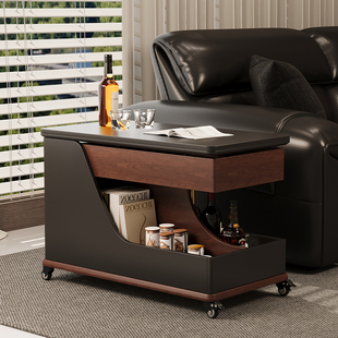 沙发边几可移动可升降客厅边柜侧柜旁边置物架中古茶几小推车新款