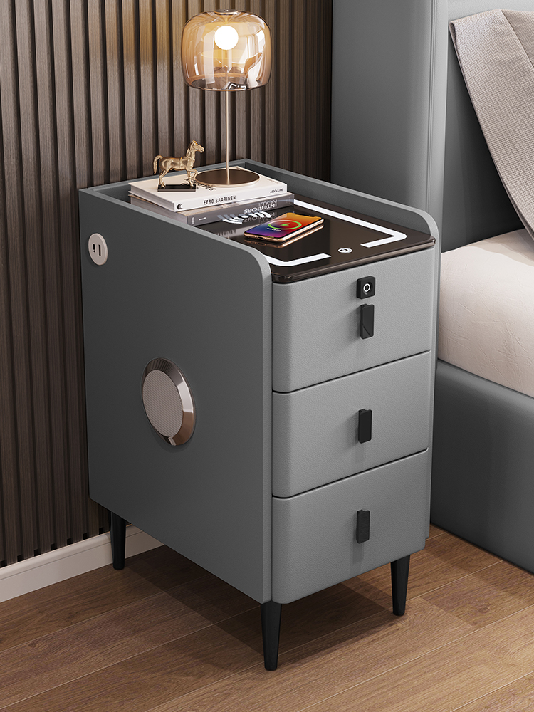 小型床头柜超窄智能30cm窄柜极窄卧室实木2025新款高级感窄边柜子