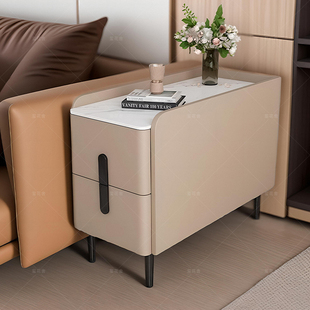 沙发边柜边几客厅旁边的侧边柜轻奢高级感茶几茶水柜实木收纳柜子