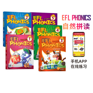 EFL Phonics少儿英语自然拼读教材 1 2 3 4 5级麦克森eflphonics小学英语发音规则拼读入门字母元音辅音培训教材