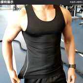 紧身背心男透气弹力速干衣跑步健身训练无袖 跨栏坎肩篮球服打底衫