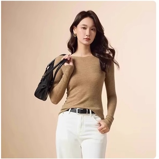 秋冬新款纯色针织圆领套头上衣时尚百搭羊毛衫毛衣针织衫打底衫女