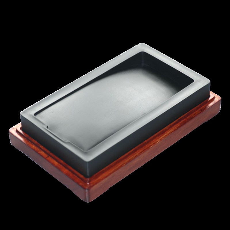 手工长方淌池原石l黑龙尾歙砚书法书画文房四宝砚台徽墨宣纸湖笔