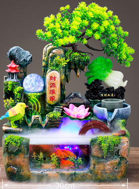 速发水车风水轮假山流水生财喷u泉水景山水高山T循环水招财开业风