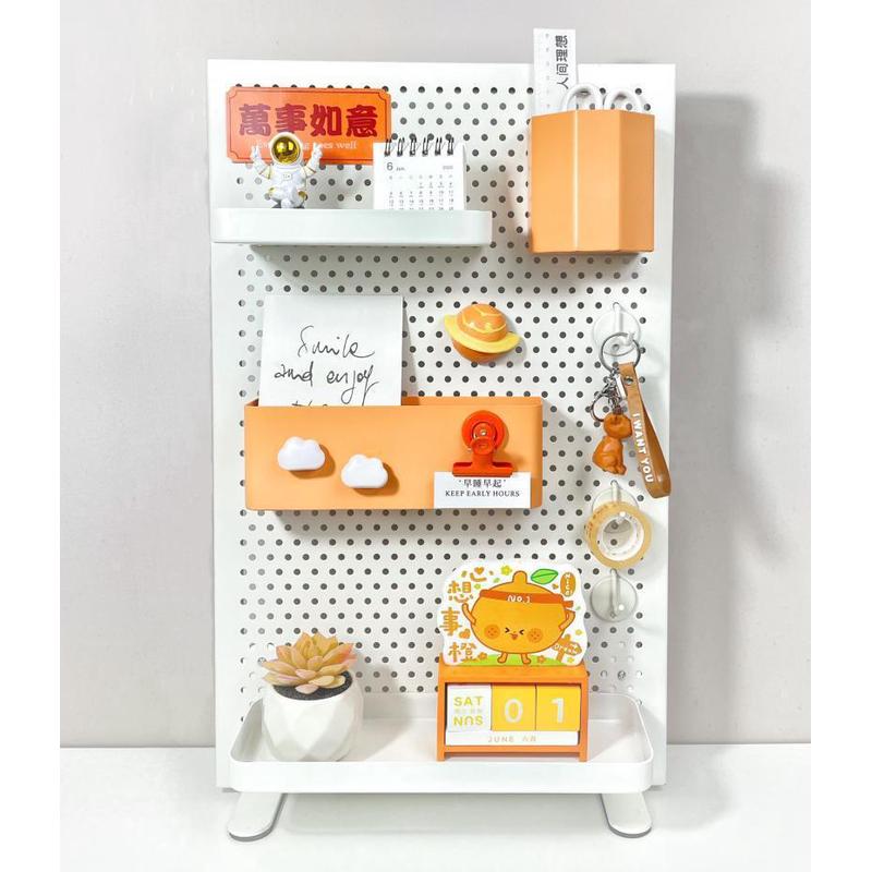 vjw5铁艺可桌l面支架立洞洞板免打孔置物架办公书桌收纳架装饰