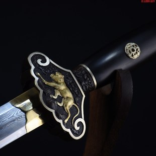 金属工艺品八面锻打宝p剑手工锻打花纹钢唐剑影视刀具收藏未开刃