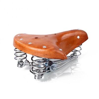 极速Retro Cowhide Bicycle Saddle Seat Three SprinWg Saddle