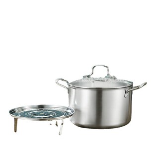 不锈钢26CM大汤锅大容量加深加厚电磁W炉通用汤蒸锅