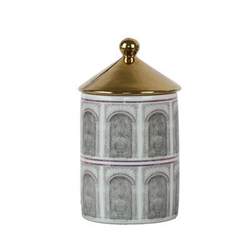 轻奢现代欧式f黑白建筑陶瓷储物罐样板房客厅玄关售楼部软装饰摆