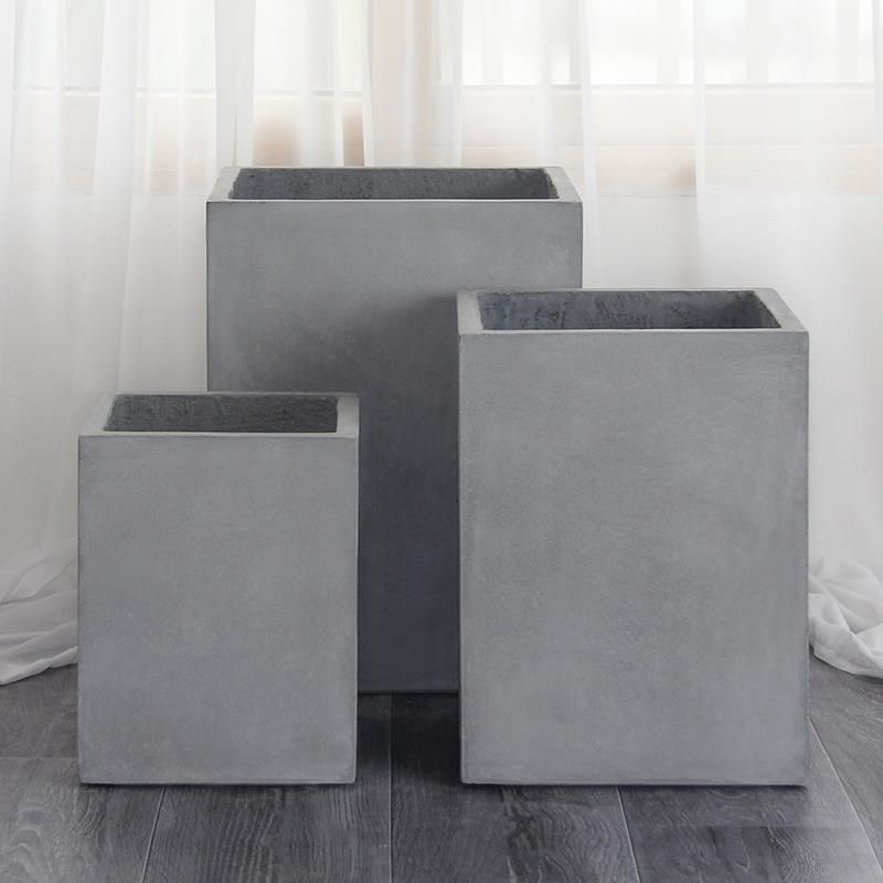 方形水泥花盆斯堪的纳维s亚长镁泥大花盆创意简单的家庭阳台绿色