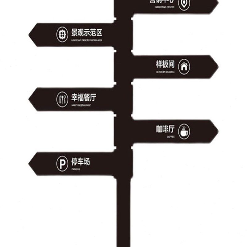 精神堡垒c导向牌口标识牌指示牌引小不锈钢户外区路广告牌路牌定