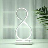 Table Lvamp Shaped Modern Spiral Bedside Desk LED 18w Acry