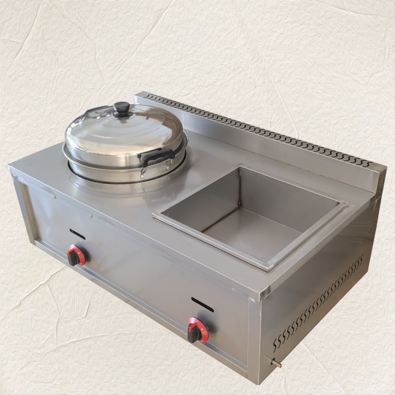 蒸锅煮汤锅油炸锅商用卤水汤桶炸串臭豆腐鸡叉骨蒸U馒头蒸包组合