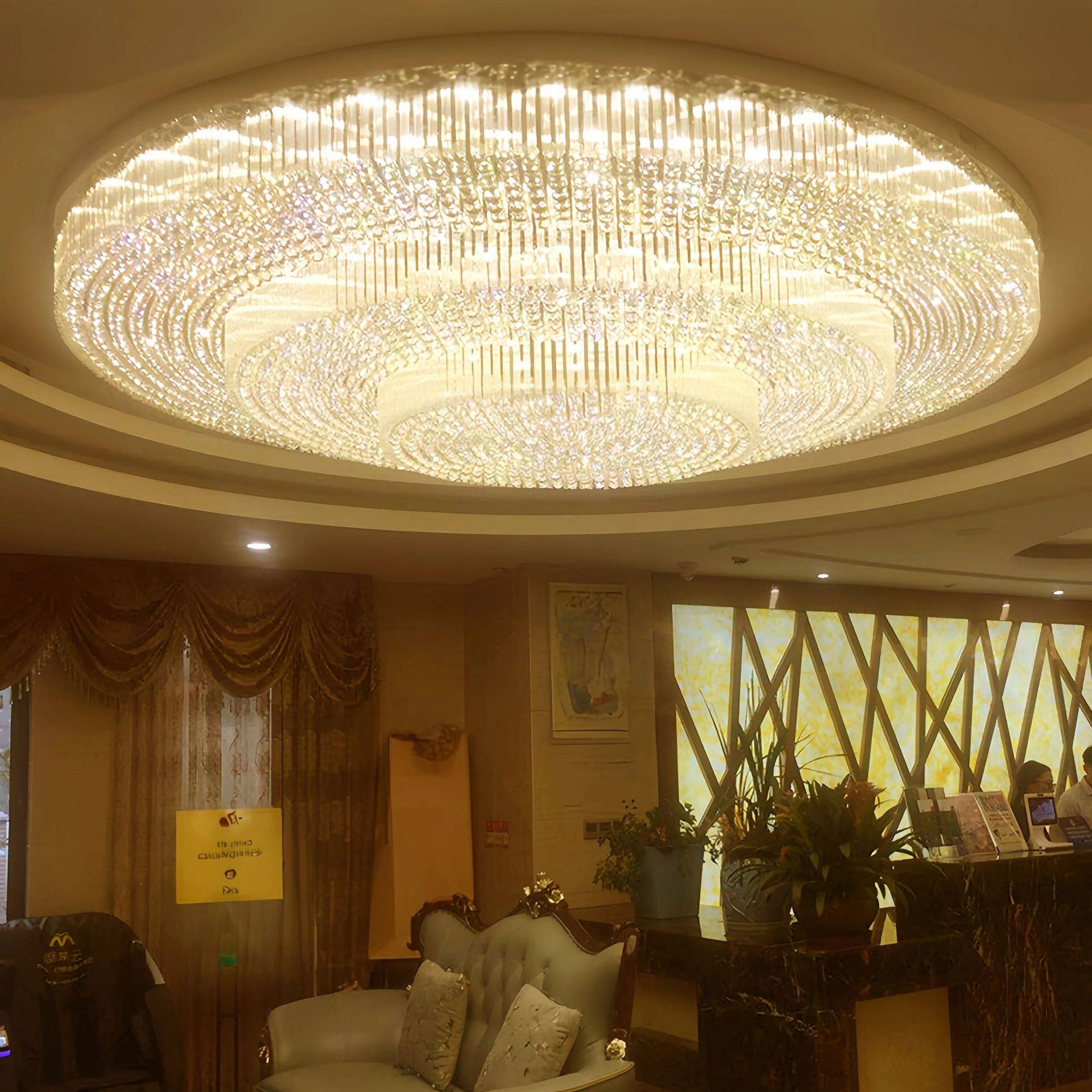 【定制】圆形酒店大堂水晶灯具吸顶灯宴会厅大厅售楼沙盘会所别墅