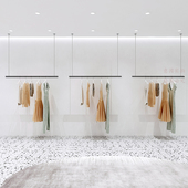 男女服装 吊架简约 店悬挂吊架钢丝线悬吊顶挂衣架陈列架哑光黑新款