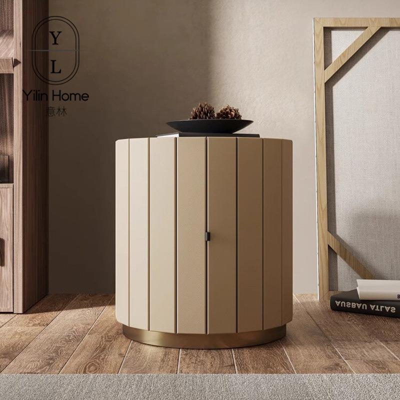 BER888#意式简约Baxter床头柜极简现代卧室样板间床头柜高端圆形