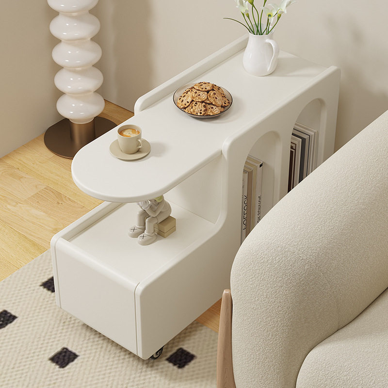 北欧简约小推车奶油风移动小茶几沙发边几小户型创意网红客厅边柜