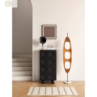 家用复古黑色斗柜卧室床尾收纳储物柜客厅简约斗柜沙发边柜小斗柜