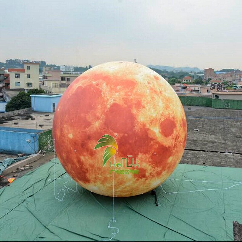 节日装饰发光闭气PVC行星气球中秋节场地装饰高清喷绘悬挂月球