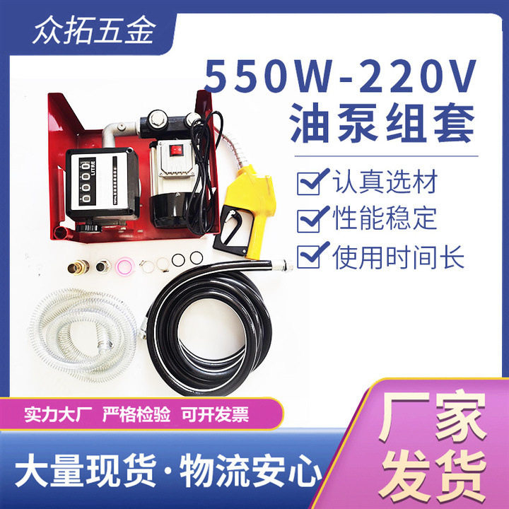 抽油泵组套加油泵便携式电动抽油泵直流小潜水输油泵550w-220v