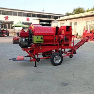 电动鲜花生摘果机自动进料覆盆子秧果分离机牵引式移动款