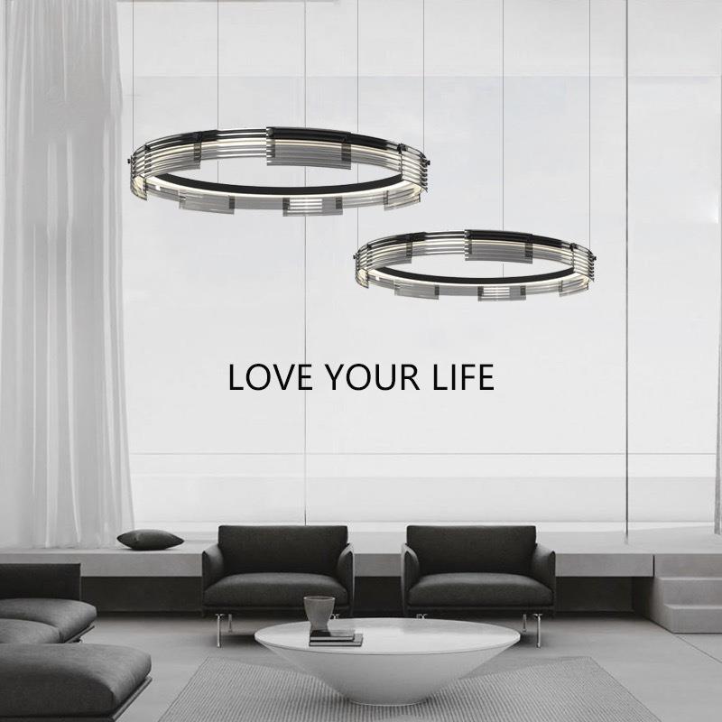 意式极简客厅吊灯现代简约卧室灯全光谱大气护眼玻璃店铺餐厅灯