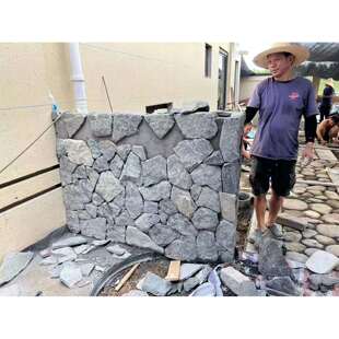 庭院花园别墅外墙砖不规则拼石石材毛仿古砖碎户外石片天然文化石