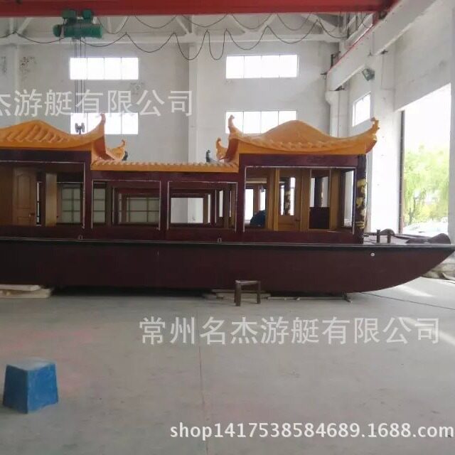 中式仿古画舫观光船多人载客景观画舫船景区观光载客仿古画舫船