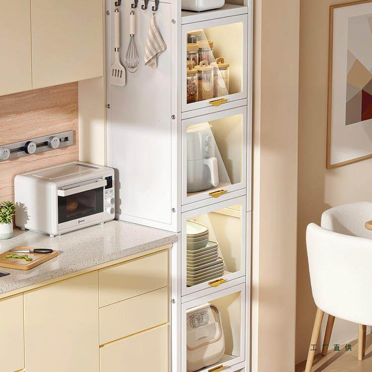 厨房置物架落地夹缝多层微波炉烤箱收纳架家用多功能碗碟收纳架子