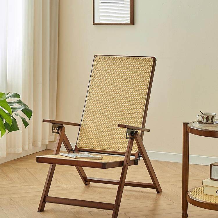 躺椅藤编折叠户外便携椅子家用午休可坐可躺阳台竹藤椅露营休vω