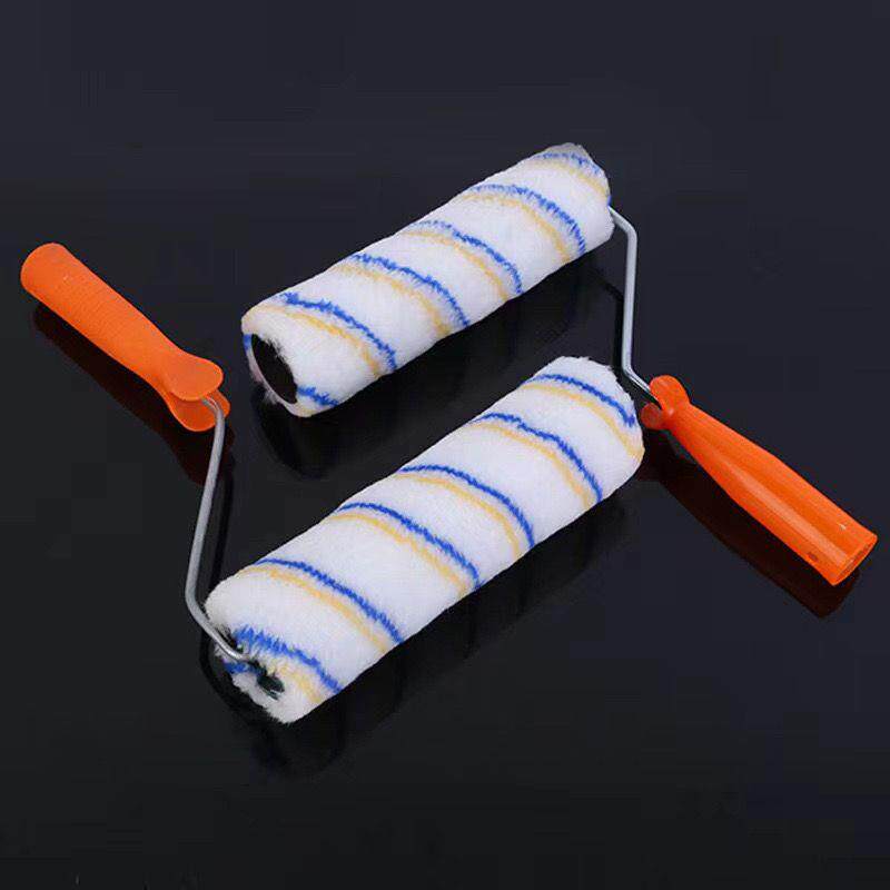 9寸中毛内外墙油漆乳胶漆防水涂料6寸8寸9寸黄蓝条滚筒刷