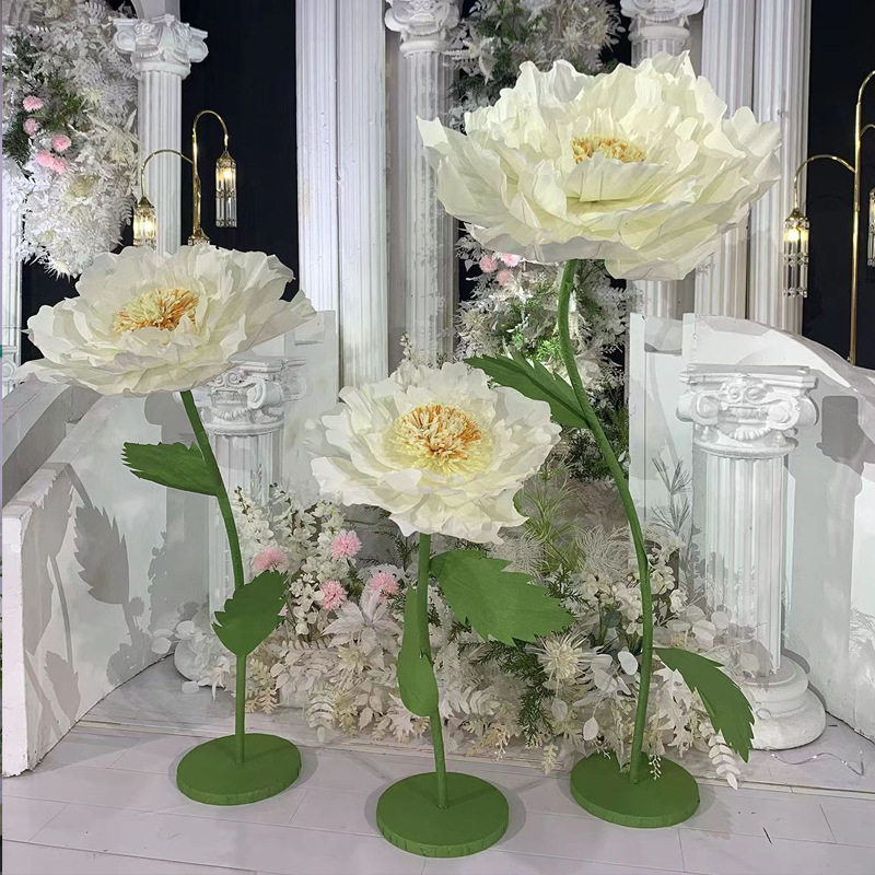 婚庆新款路引花成品纸花丹凤三件套户外婚礼布置舞台橱窗装饰摆件