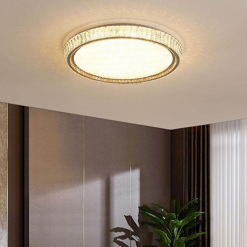 后现代简约客厅水晶灯圆形轻奢主卧室led水晶吸顶灯全屋套装灯具