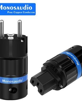 MonosaudioE104R/F104R纯铜镀铑Hifi音频电源连接器IEC母插头
