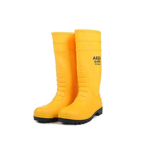 羿科AEGLEKV20YPVC高筒钢头防刺穿防水防滑耐磨黄色安全雨靴