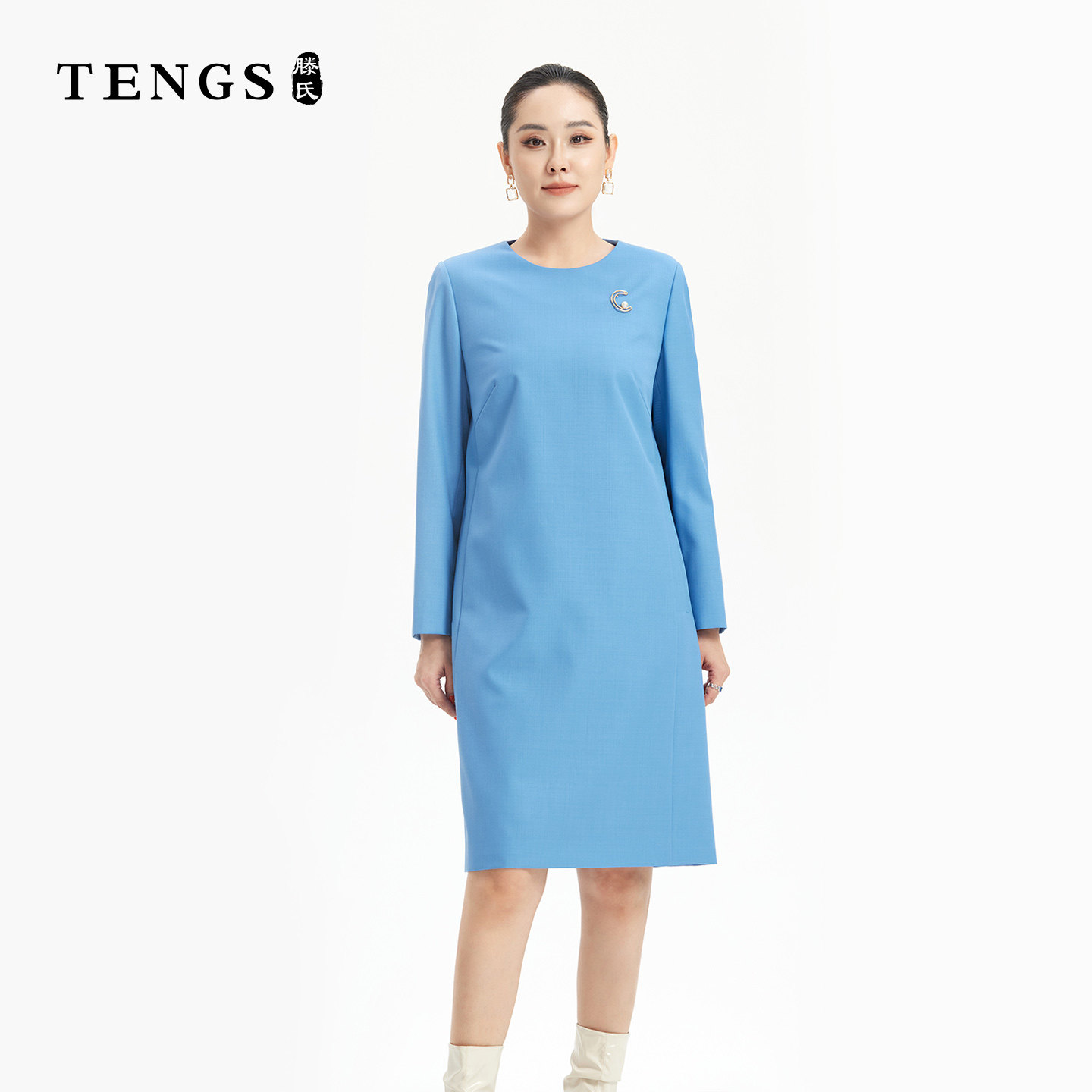 TENGS新款纯色舒适连衣裙