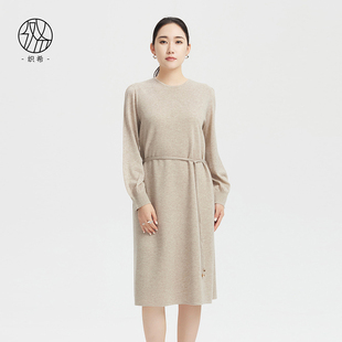 TENGS滕氏/织希女装新款舒适百搭休闲通勤保暖针织连衣裙