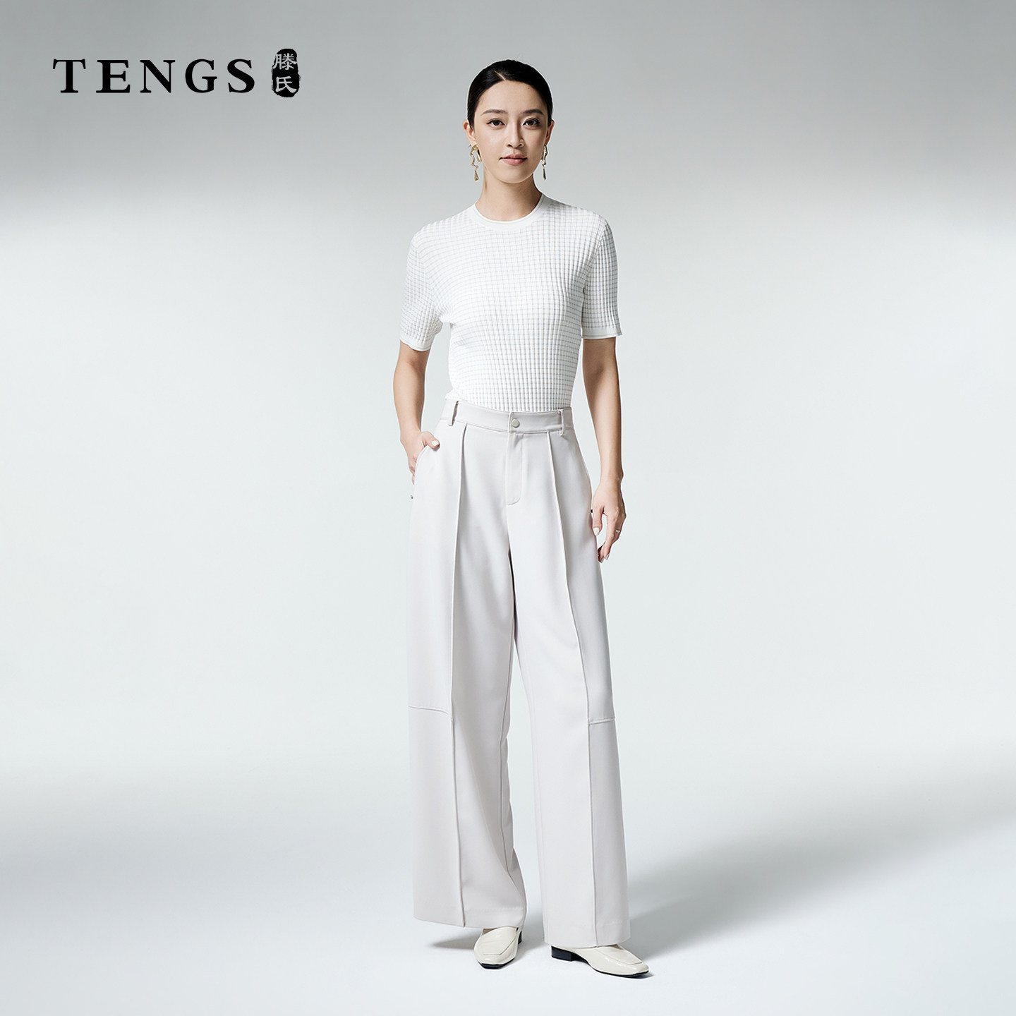 TENGS滕氏/织希女秋季新款日常舒适百搭职场通勤休闲单裤