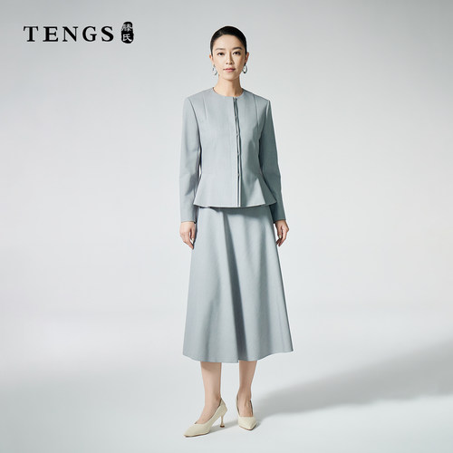 TENGS/滕氏夏季新款女装极简风通勤休闲百搭上衣