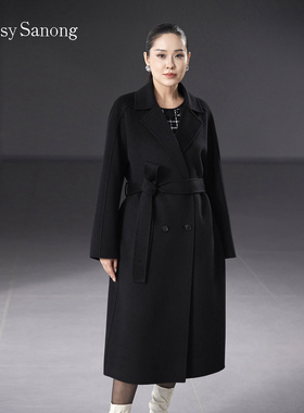 TENGS滕氏/萨侬女装新款舒适百搭轻奢休闲职场通勤羊毛保暖长大衣