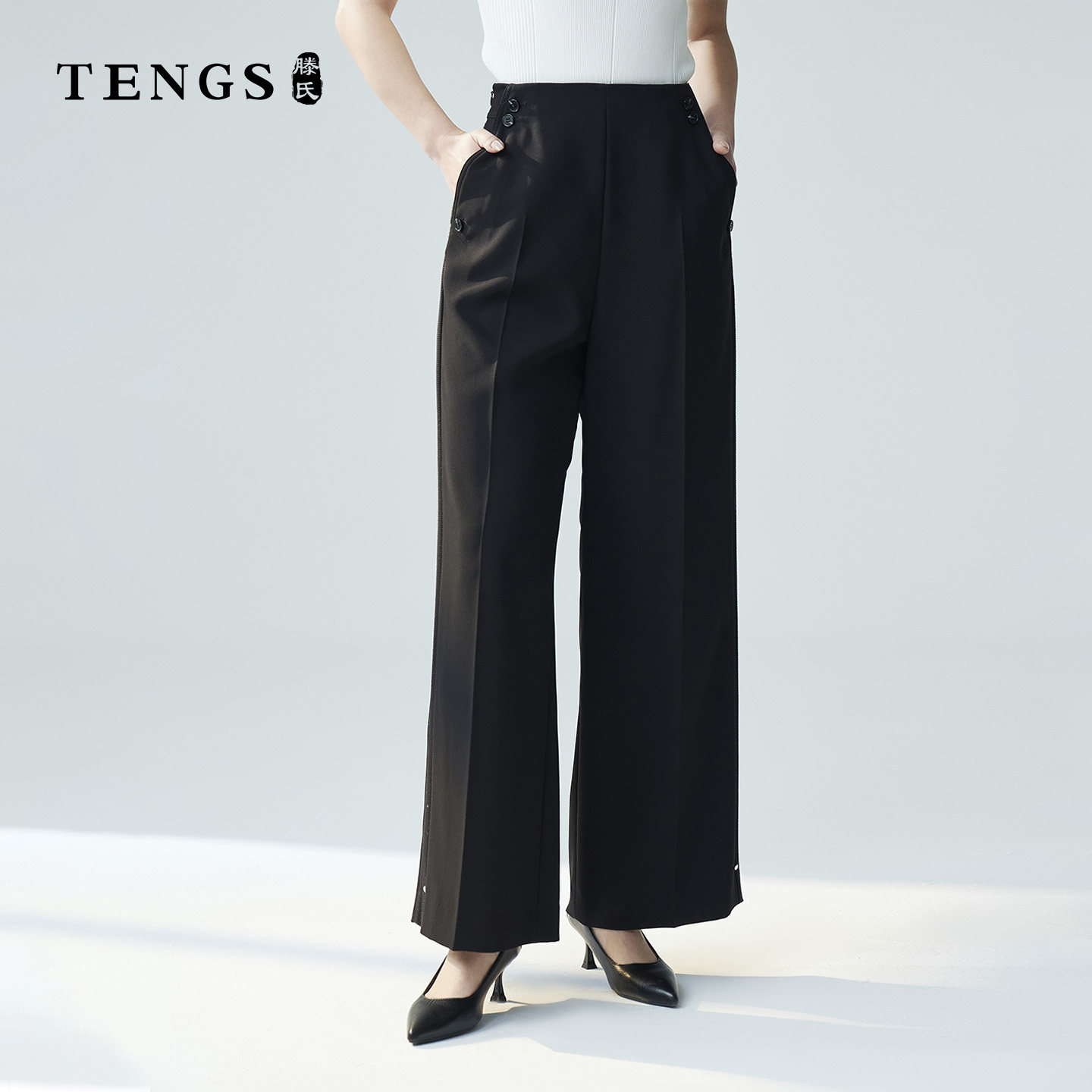 TENGS夏季简约舒适百搭单裤