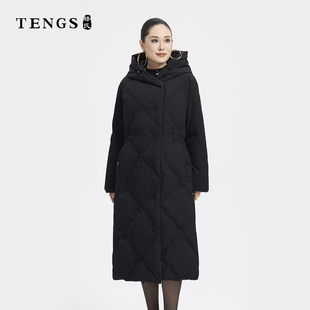 TENGS滕氏女装冬季新款舒适百搭职场通勤保暖长款羽绒服